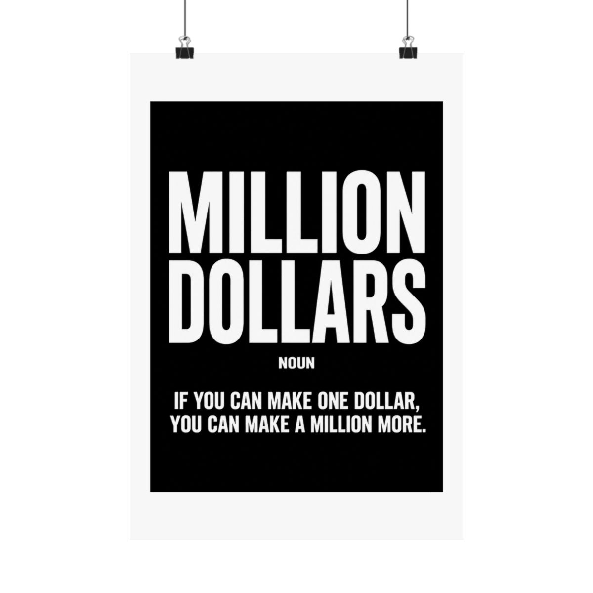 Million Dollars Poster Motivational Definition Posters For Office Wall Art Entrepreneur Prints Millionaire Sign Inspirational Money Wall Art - alternate angle 1, merchandise