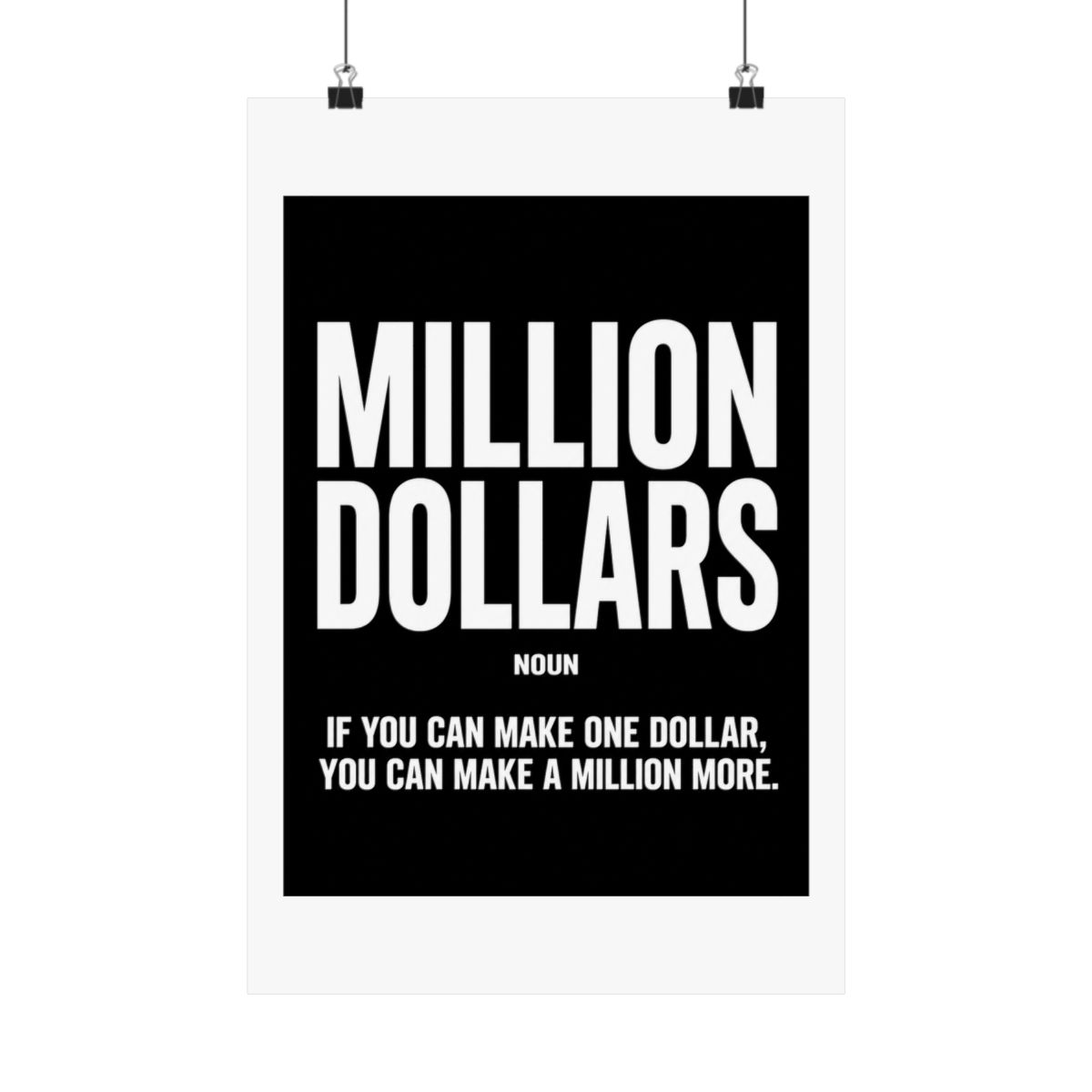 Million Dollars Poster Motivational Definition Posters For Office Wall Art Entrepreneur Prints Millionaire Sign Inspirational Money Wall Art - Official Posters & Wall Art merchandise